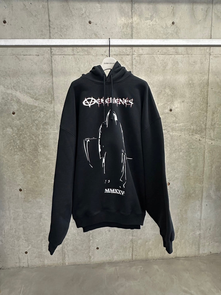 REAPER LOGO HOODED LONGSLEEVE BLACK