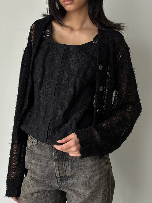 ACADEMY CARDIGAN BLACK