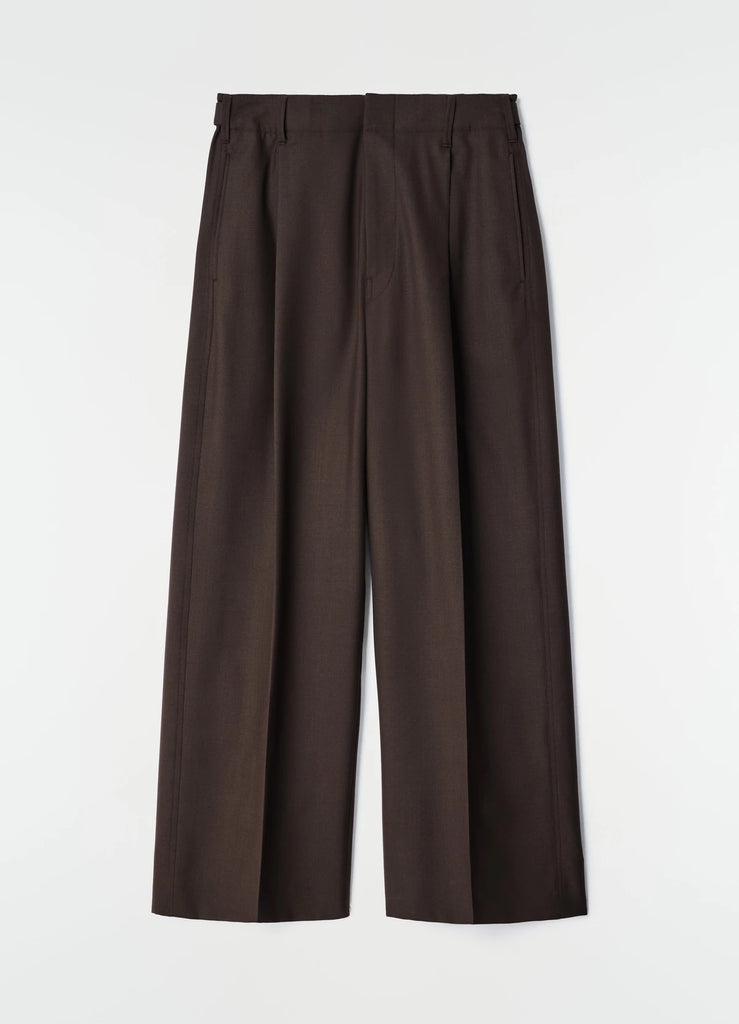 【PA1332 LF414】SINGLE PLEAT TAILORED PANTS BROWN