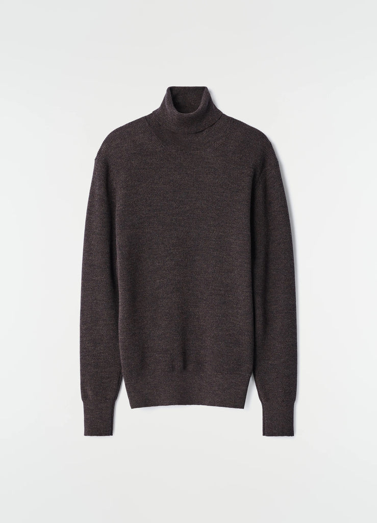 【PO0048 LK1072】TURTLE NECK SWEATER BROWN