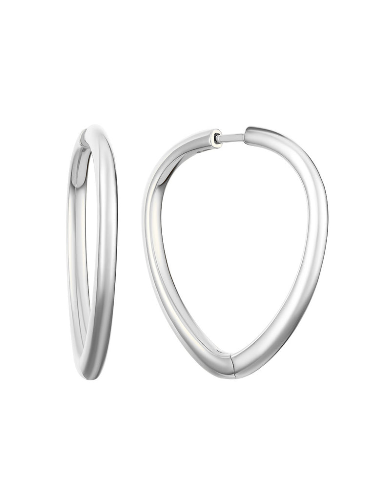 SHIELD-SHAPED HOOPS SILVER