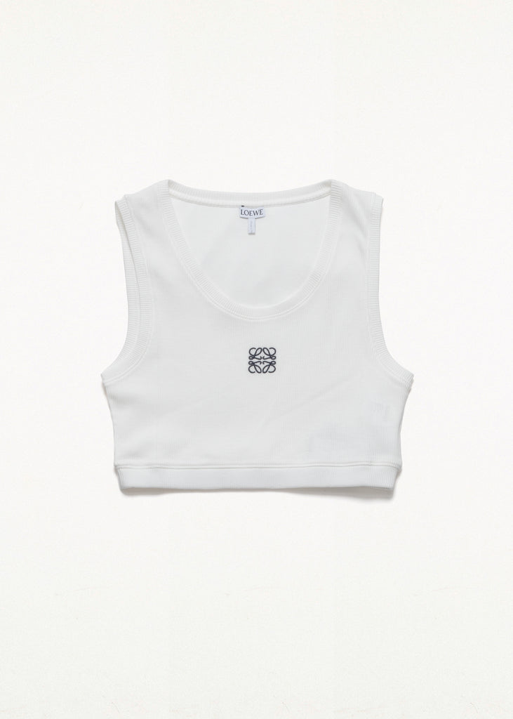 CROPPED ANAGRAM TANK TOP WHITE