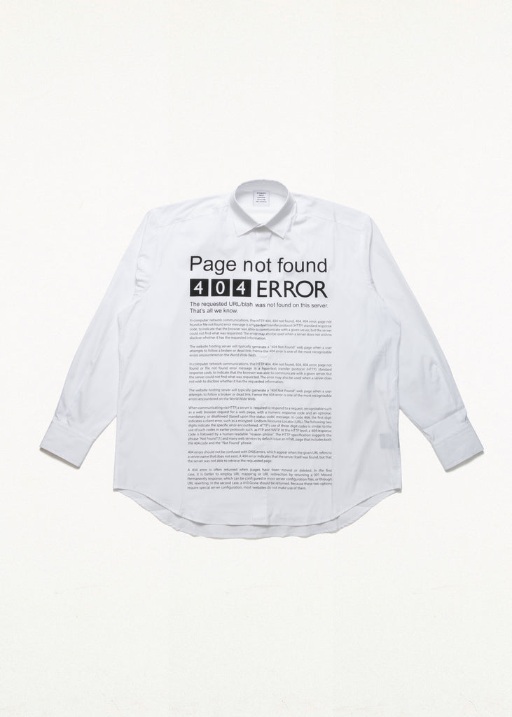 PAGE NOT FOUND SHIRT WHITE