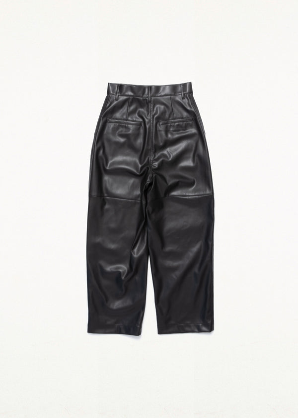SYNTHETIC LEATHER TAPERED PANT BLACK