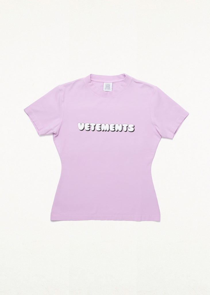 BUBBLE GUM LOGO FITTED T-SHIRT PINK