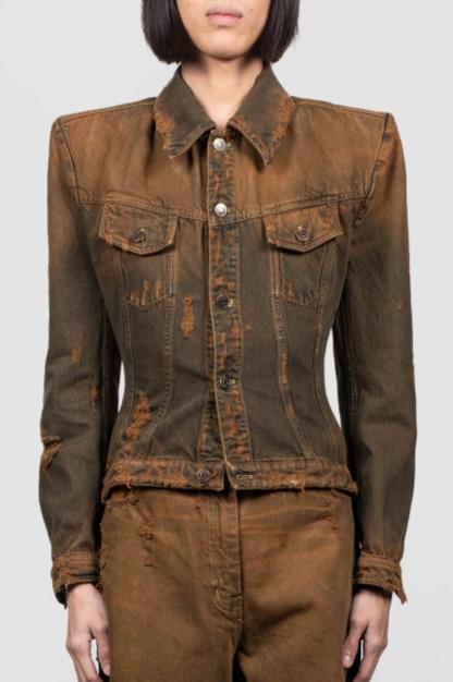 DENIM JACKET BROWN