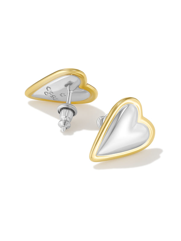 BUMPER HEART STUDS SILVER