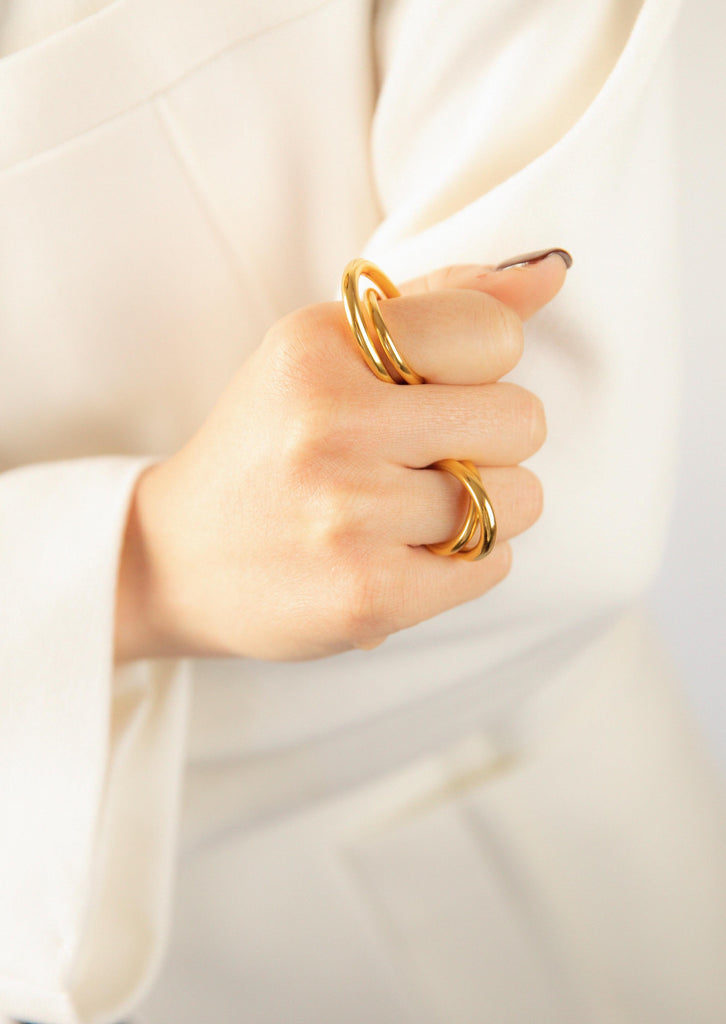 Charlotte Chesnais INITIAL RING SET OF2 GOLD シャルロット シェネ ...